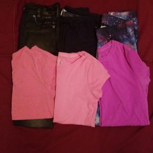 💞Girls Bundle of leggings and cotton shirts